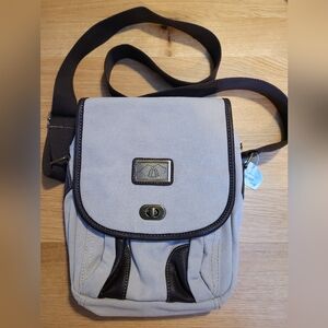 Cross body canvas travel bag for an IPad
